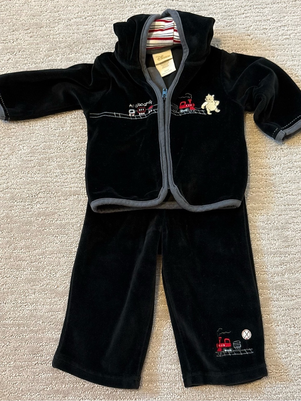 Disney Classic Pooh Velour Train Sweatsuit Set with Hood